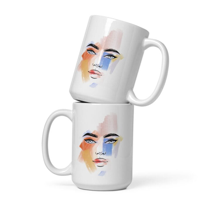 White glossy mug